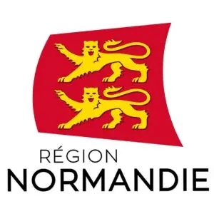 Logo Région Normandie - 2 lions sur fond rouge
