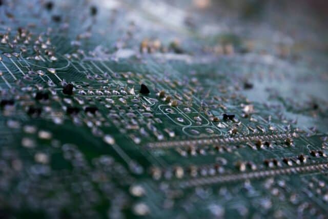 a close up of a computer circuit board